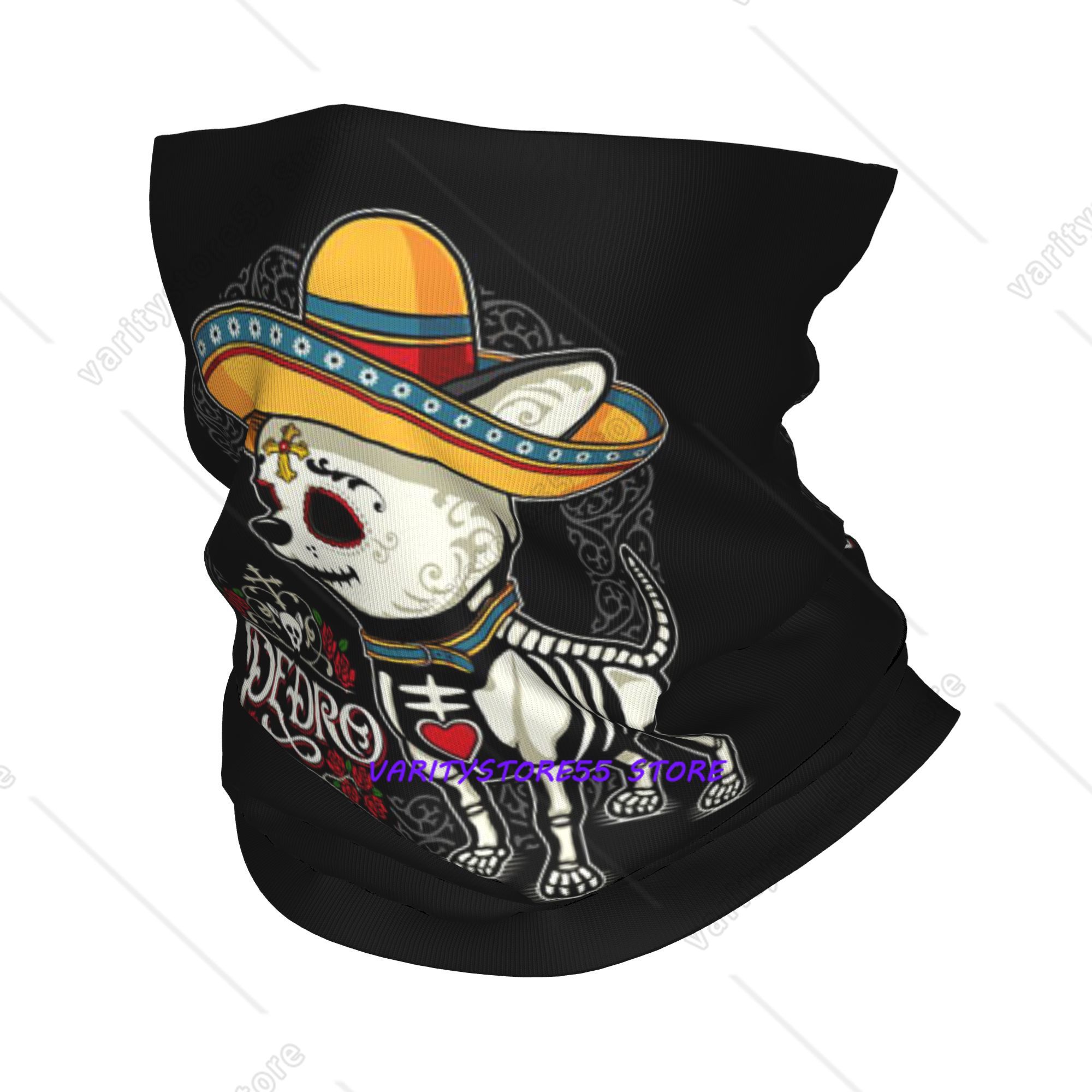 Dog Bandana Scarf - Day of the Dead Dog Print